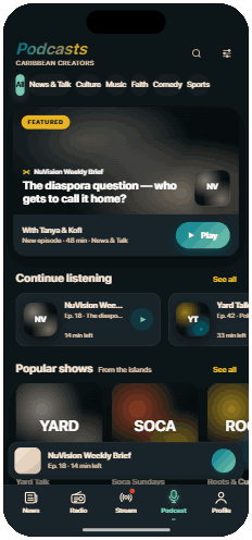 Carib Radio podcast library