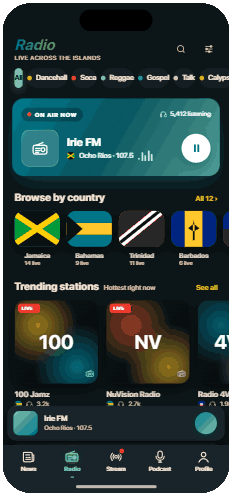 Caribbean Radio — Radio tab