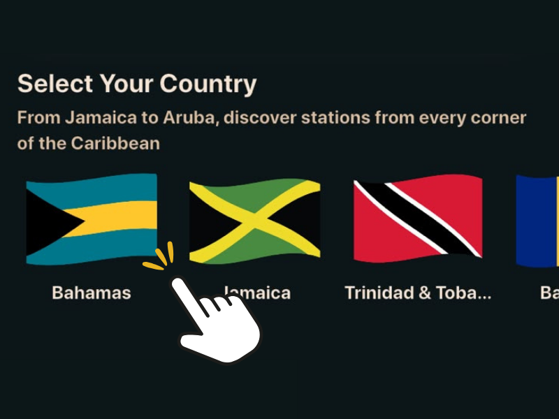 Picking an island on the Carib Radio dial